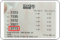 Winning Ticket Toto 4D Special Prize - 8 March 2026